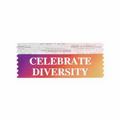 Celebrate Diversity Award Ribbon w/ Silver Foil Imprint (4"x1 5/8")